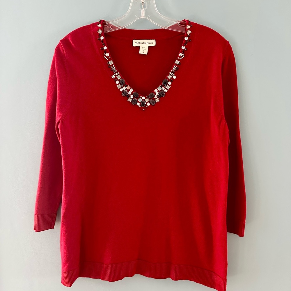 Coldwater Creek Ruby V-Neck Sweater